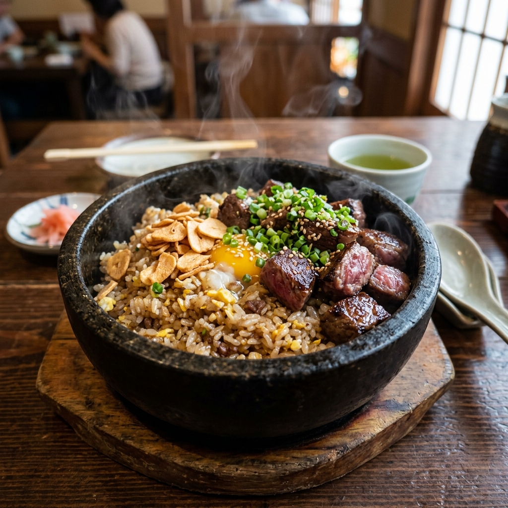 ข้าวผัดมันเนื้อวากิว (Wagyu Fat Fried Rice)