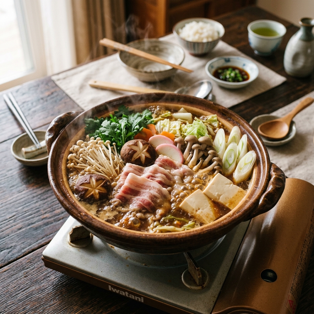 นาเบะหม้อไฟซุปมิโซะ (Miso Nabe Set)