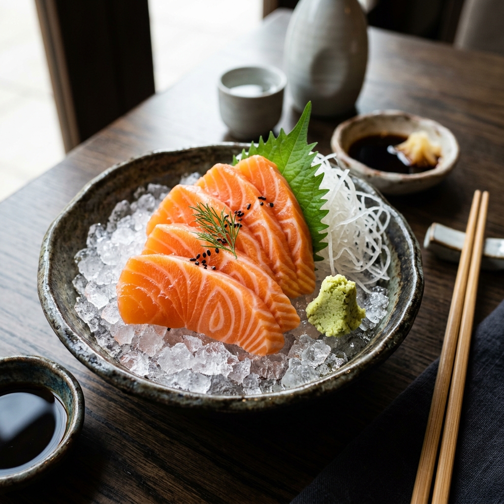 ซาชิมิแซลมอนสด (Salmon Sashimi)
